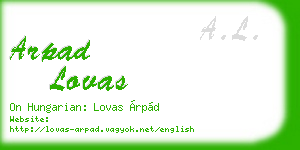 arpad lovas business card